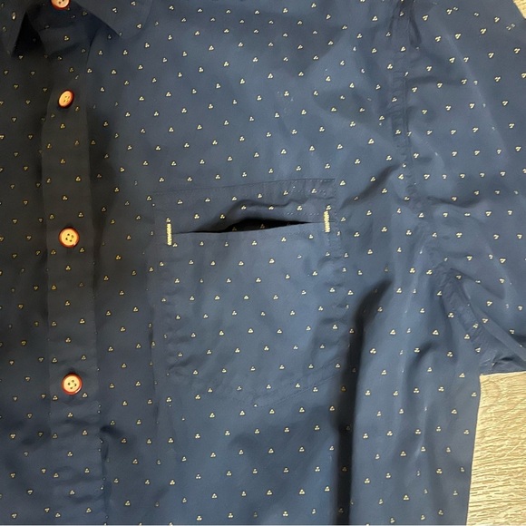 Burnside Mens Button Down Short Sleeve Shirt Size L Navy Blue Preppy Y2K - Picture 6 of 7